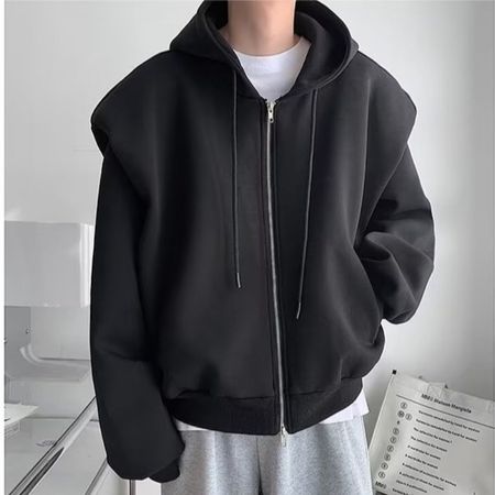 Men's Loose Long-sleeved Padded Hooded Sweatshirt